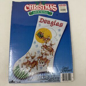 Christmas Eve Stocking Counted Cross-Stitch Kit Good Shepherd 87211 Santa Sleigh